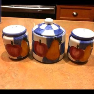 Sugar bowl and salt and pepper set